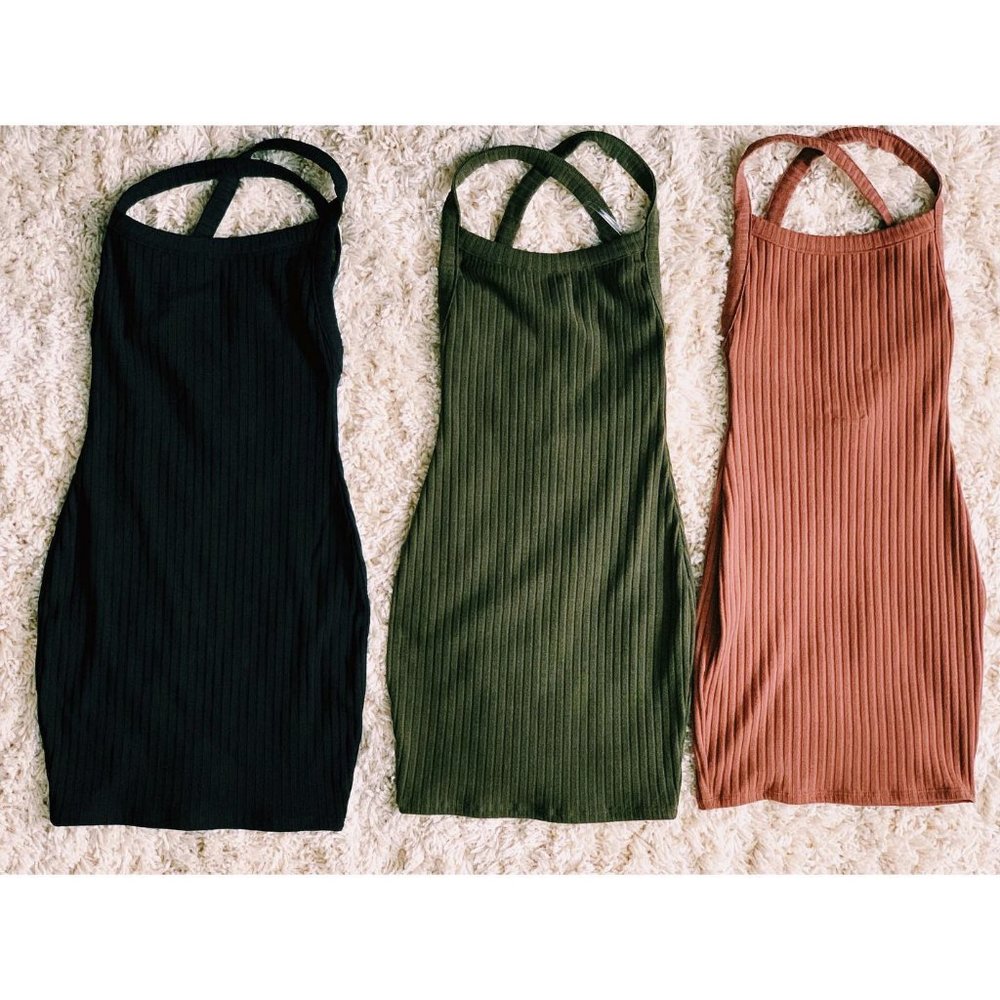 LoveLA Lexi Cross Strap Mini Dress Size L NWT - Picture 9 of 12